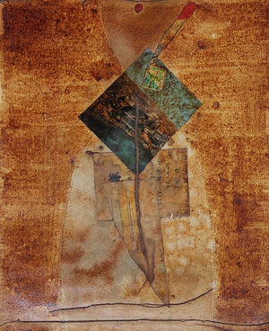  Coffee Collage on cotton | 37cm x 30cm | 1996